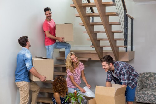 Removal van and moving boxes outside a Crystal Palace home