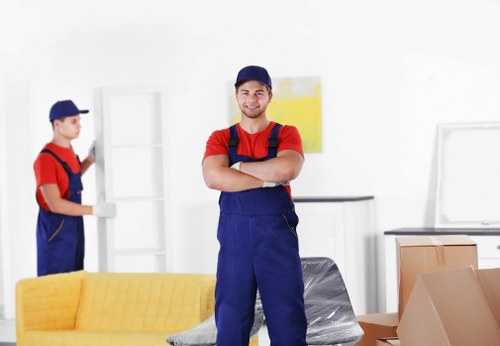 Removal van and movers preparing a local home move in Crystal Palace