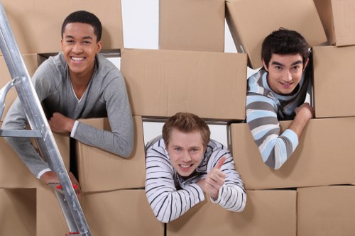 Careful loading of boxes and furniture during an urgent local house move