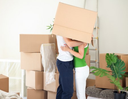 Household belongings organised for moving day in Crystal Palace